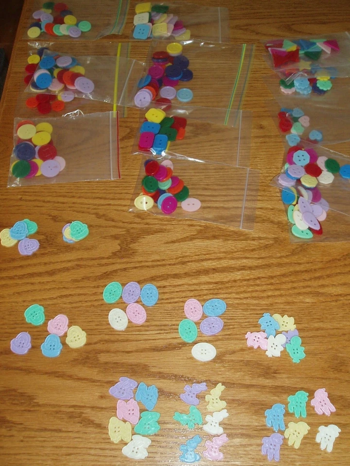 Plastic Flat Back Buttons *Variety of Shapes + Easter Themes 2 holes + 4 holes - Image 2 of 2