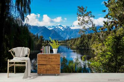 3D Lake Mountain Forest Wallpaper Wall Mural Removable Self-adhesive ...