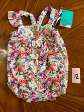 Posh Peanut - Henley Ruffled Capsleeve Bubble Romper - Vivienne - 18-24MOS - NWT