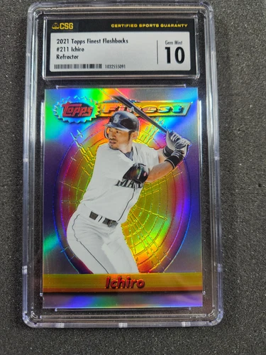 🌟 2021 Finest Flashbacks Ichiro Suzuki SP Refractor #211 CSG/CGC 10 GEM MINT