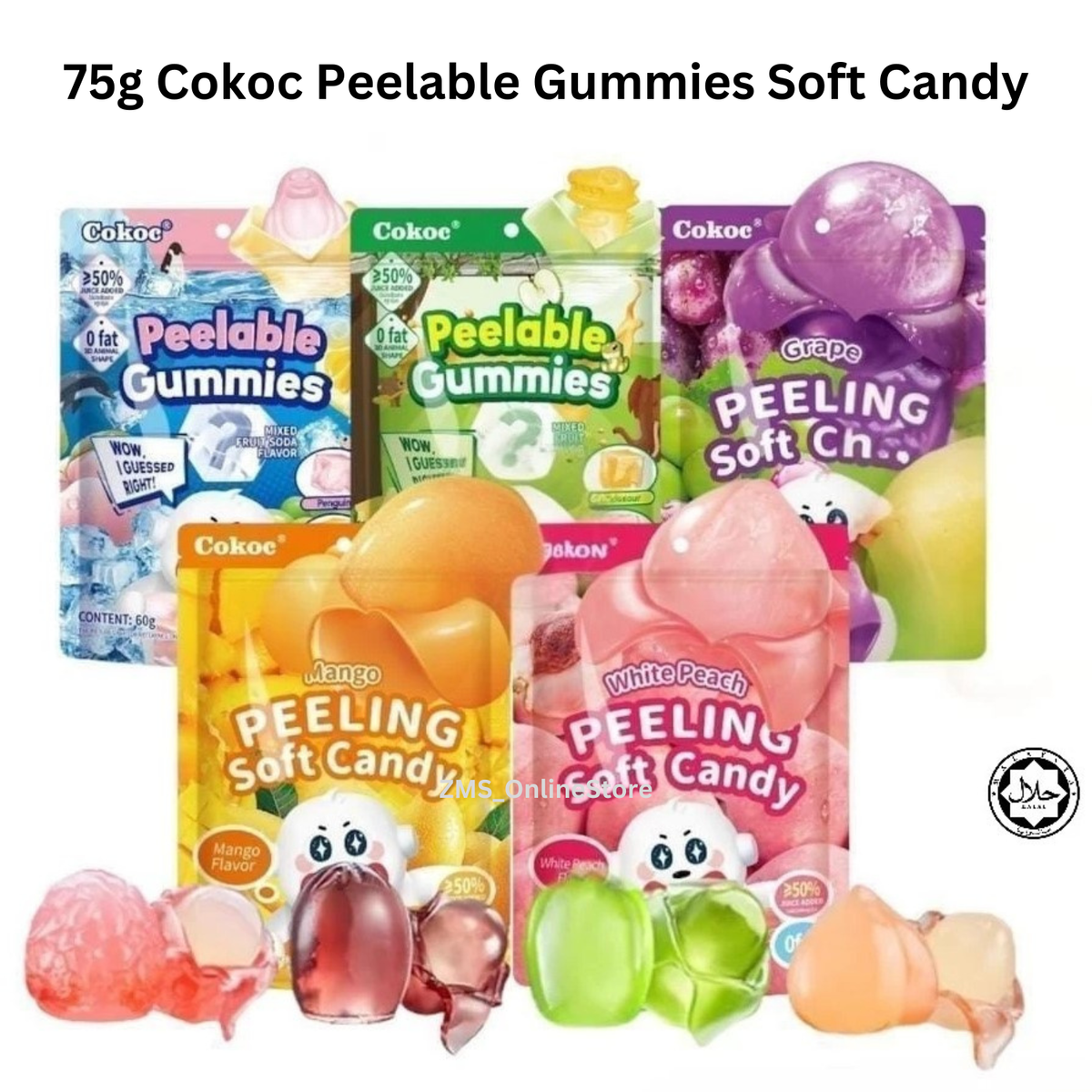 Cokoc Peelable Gummies Peeling Soft Candy Halal 75g | eBay