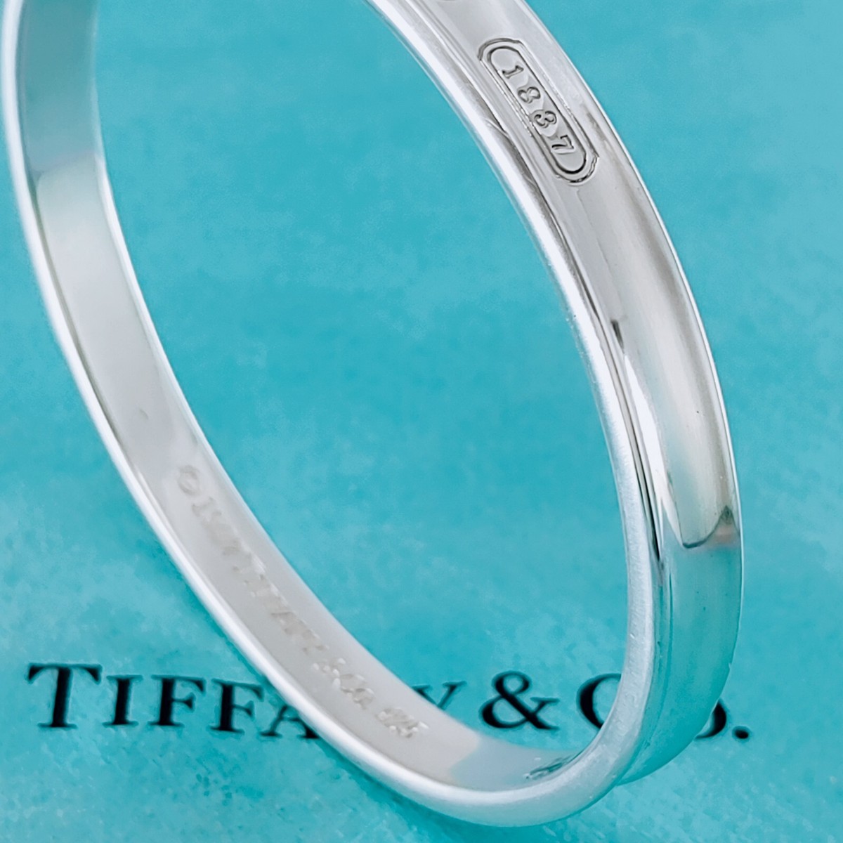 Tiffany & Co. 1837 Narrow Bangle Bracelet Oval Sterling Silver925