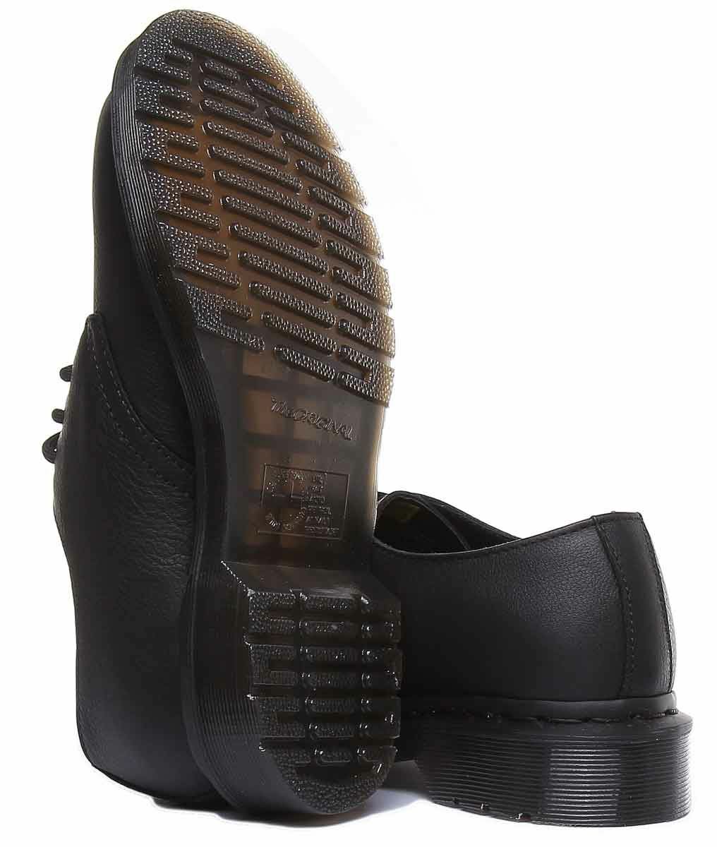 Dr Martens 1461 Mono 3 Eye Lace Up Virginia Leather In Black