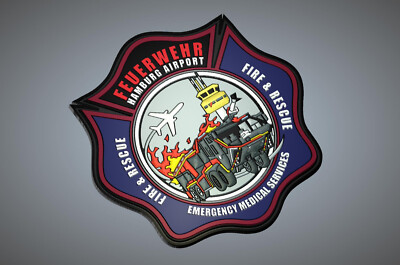 Flughafen Hamburg Patch Rubber ab 2024 Fire & Rescue Feuerwehr Rettungsdienst