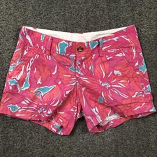 Lilly Pulitzer Sz 2 The Callahan Shorts Pink Abstract Pattern EUC