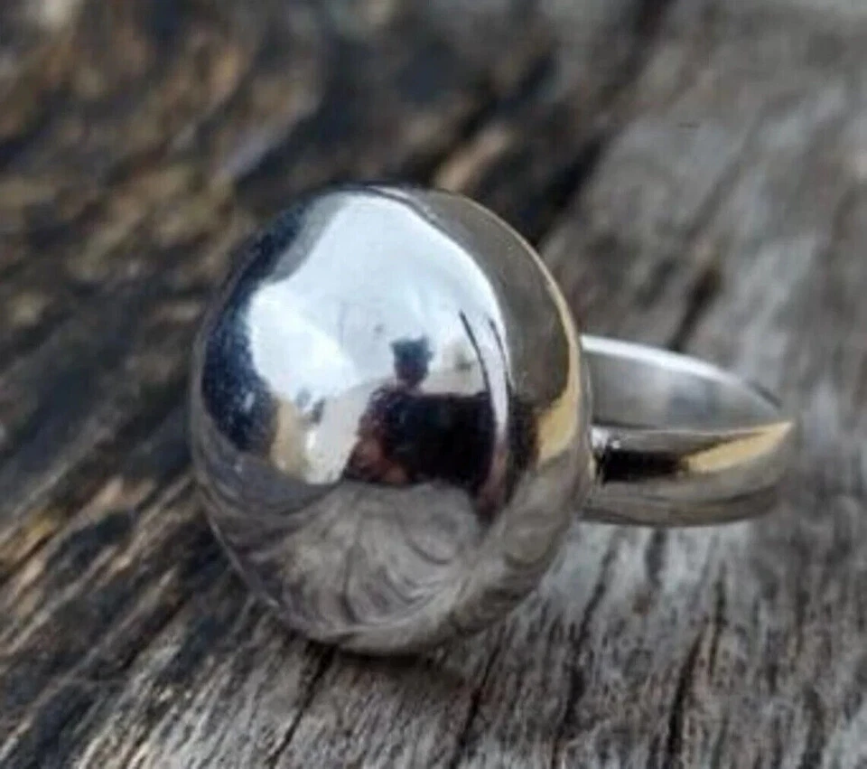 Chunky Dome Wedding Band Dome 925 Silver Statement Plain Wide Band Men's Jewelry - Image 2 of 4