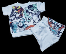 MARVEL Two 2 Piece Blue Shirt  Shorts Set - Sweatshirt Style Size 18m Toddler