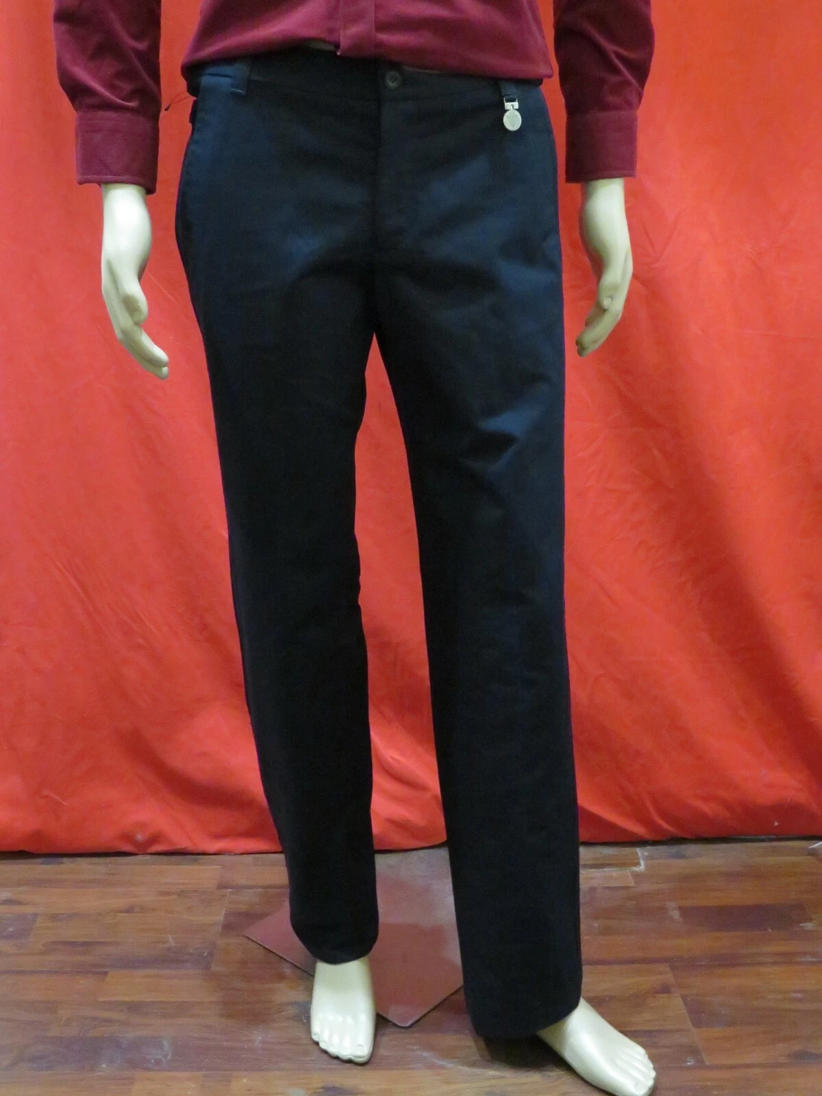 PANTALON CEINTURE MÉDAILLON HYSTÉRIE CLASSIQUE EN COTON NOIR GUCCI 210883 NEUF AVEC ÉTIQUETTES 46 ITALIE