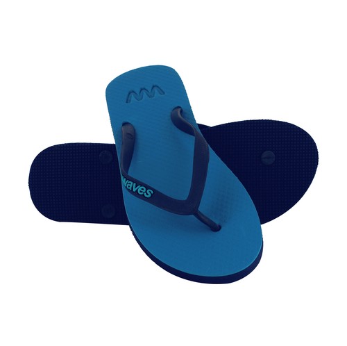 Waves Natural Rubber Flip Flops for Men Regular Fit Sandals Slippers Deep  Sea | eBay