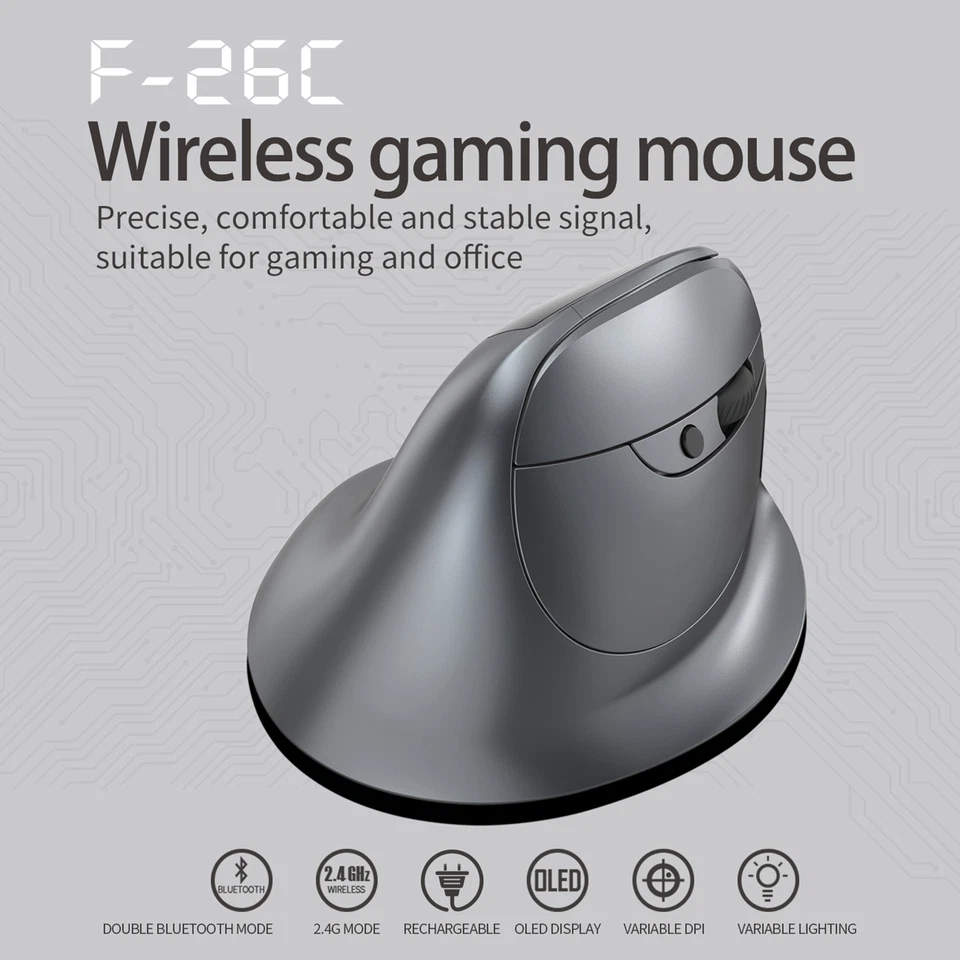 Ergonomic Silent Optical Vertical Mouse 8 Button Wireless 2.4GHz 3200DPI G7K6 - Image 3 of 4