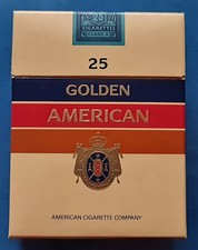 PAQUETE DE 25 CIGARRILLOS DE COLECCIÓN ESTADOS UNIDOS DORADO AMERICANO TABACO CAJA VACÍA