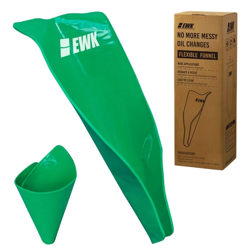 EWK Flexible Oil Funnel, Spill-Free, Reusable Moldable Funnel for Clean Oil Chan