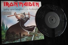 IRON MAIDEN - Bring Your Daughter - Autograph Etched 7" in Pic Sleeve, Near Mint