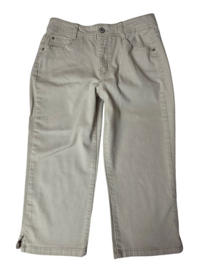 Hannah Size 10 Women's Tan Denim Becky Capri 5 Pockets Med Wash Mid Rise