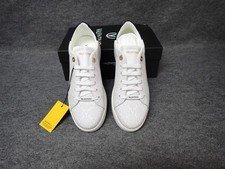 NEW Valentino Chandra Monogram Leather Sneakers White-Black Women's 8.5 SS55 