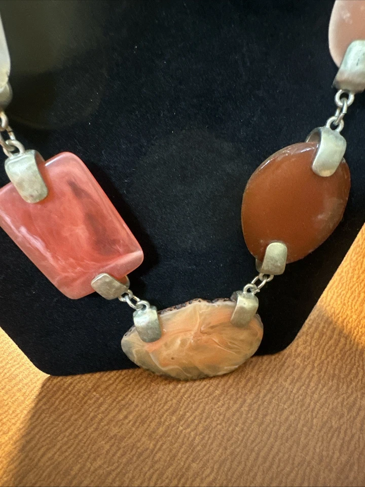 Lote De 7 Collares Firmados Chico’s Estilo Mixto, Distintivo, Largo, Tono Plateado Dorado Foto 3 de 4