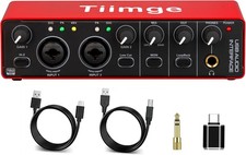 2x2 USB Audio Interface for PC, with 48V Phantom Power, 24Bit/192kHz...