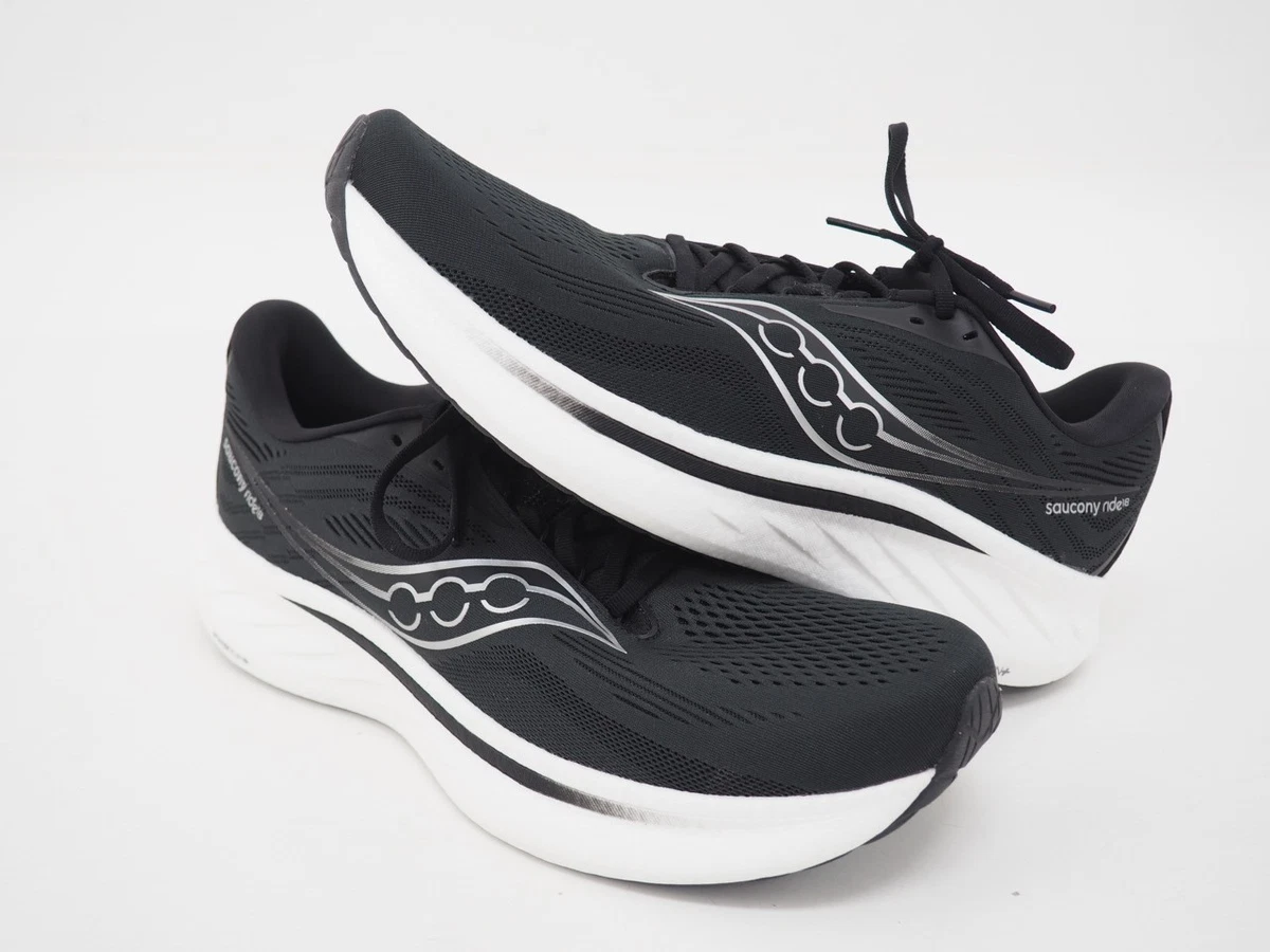 Saucony Men\'s 9W Black Athletic Mesh Running Sneakers with White Midsole Men main image 3