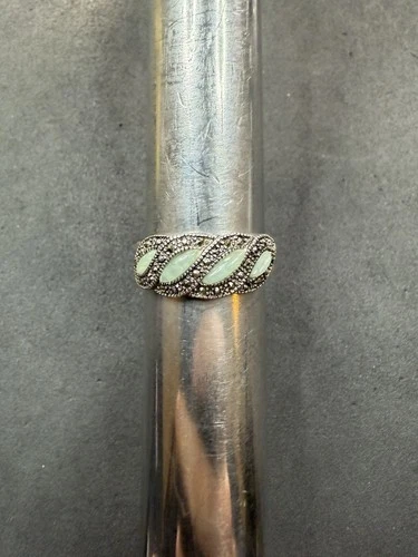 5g VTG Sterling Silver 925 Aventurine Ring Size 10 Jewelry Lot O