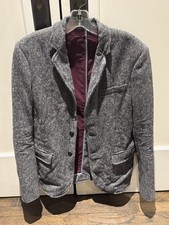 Giacca sartoriale a spina di pesce Dsquared2, taglia S (36) grigia USATA made in Italy