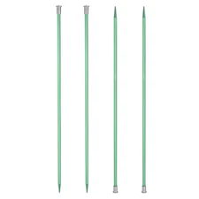 4Pcs 5.5mm Aluminum Single Pointed Knitting Needle, 13.8" Length, Green