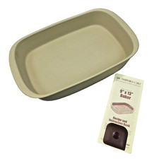 Pampered Chef 9x13 Stone Baker Deep Dish Casserole Pan + Scraper New 1430