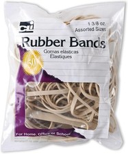 High-Strength Natural Rubber Bands, 3/8 Oz. Bag - Ideal for Crafts  Office
