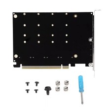 4-Port M.2 NVME SSD to PCIe 3.0 4.0 X16 Adapter 4 Disk Expansion Card 4 x 32Gbps