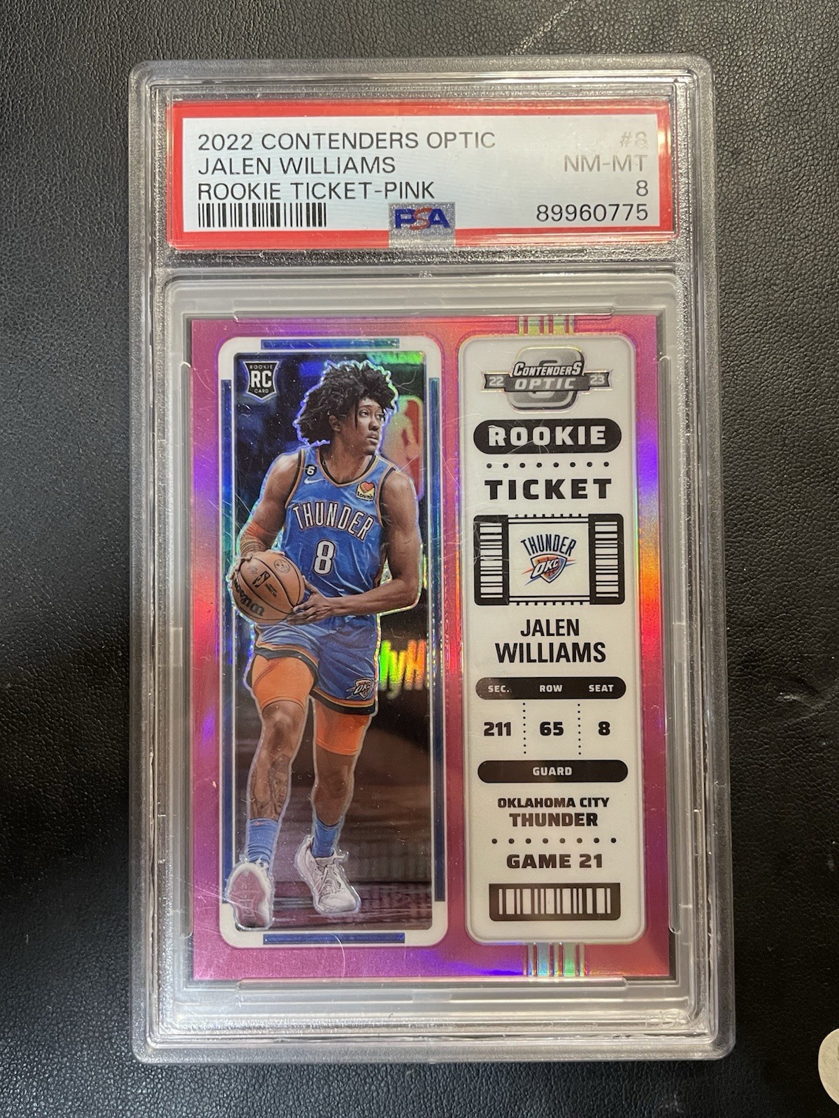 2022-23 Panini Contenders Optic - Rookies Jalen Williams #8 Pink Prizm /75 (RC)