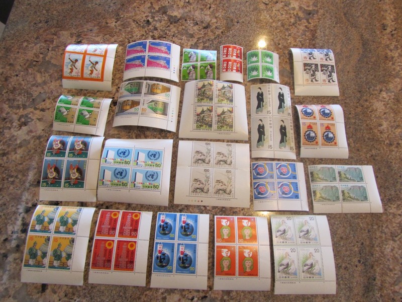 Japanese lot of vintage stamp blocks unused / mint unhinged