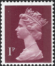 1977 Sg X844 U60 1p crimson (2 bands) MNH