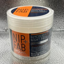 NIP  FAB Exfoliate Glycolic Fix Night Pads Extreme 60 Pads 55 mm Diameter NEW
