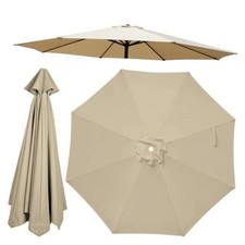 Patio Umbrella Replacement Canopy Only,Outdoor Khaki 9ft-8ribs Cover only