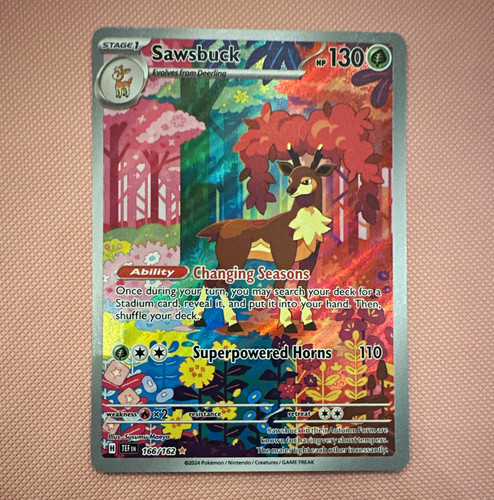 Sawsbuck 166/162 SV05: Temporal Forces Illustration Rare Full Art Holo (EN)