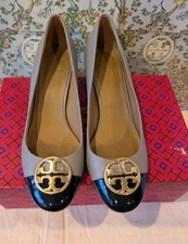 Tory Burch Womens Chelsea Pumps Cap-Toe Slip-On Dress Block Heel Size 9.5