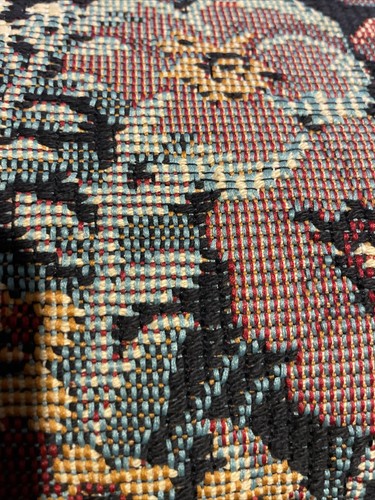 Almohada floral vintage de punta de aguja 17x17. Dos lados - Imagen 4 de 4