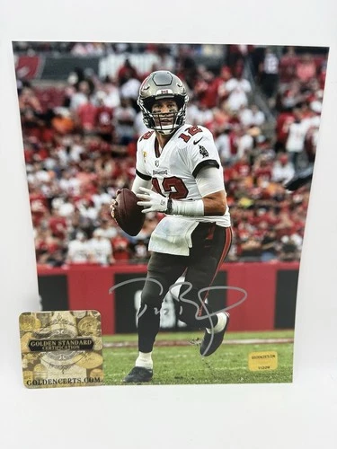 Tom Brady Signed 8x10 Photo Tampa Bay Buccaneers GOAT MVP Super Bowl GSC COA