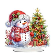 DIY 5D Tabletop Diamond Art Painting Kit  Desktop Ornament Christmas snowman