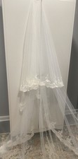 Cathedral Length Veil With Blusher Floral Lace on Hem 124 inches New Wedding
