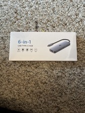 USB-C Hub 6-in-1 Adapter with HDMI, SD Card Reader, 2 USB Ports  Charging Port
