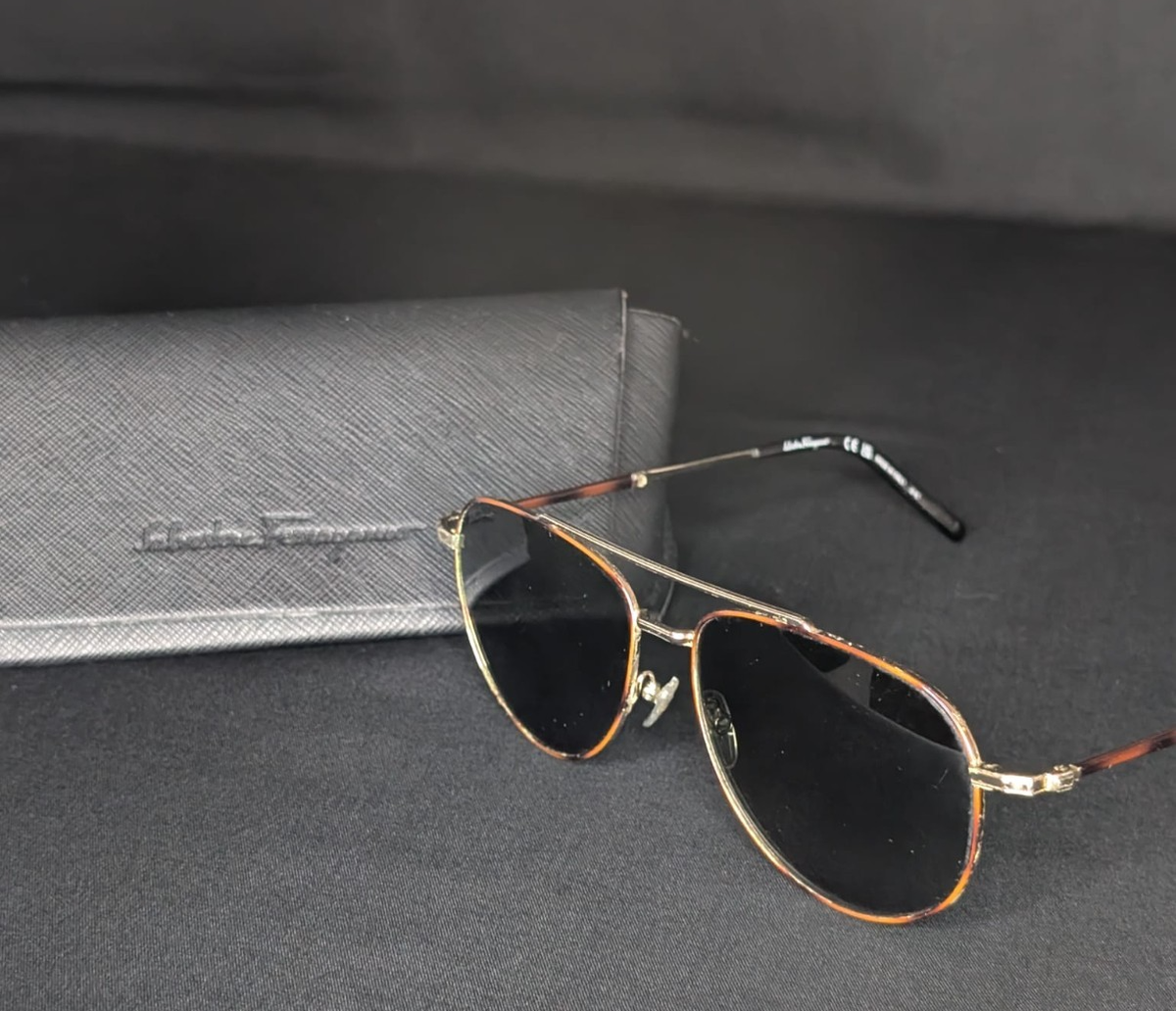 Salvatore Ferragamo Aviator Sunglasses SF228S Italy w Case 