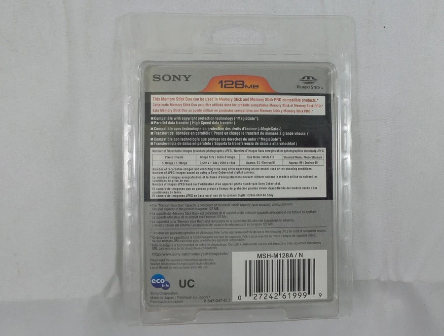 Sony 128 MB Memory Stick Duo (MSH-M128A/N) - Image 2 of 2