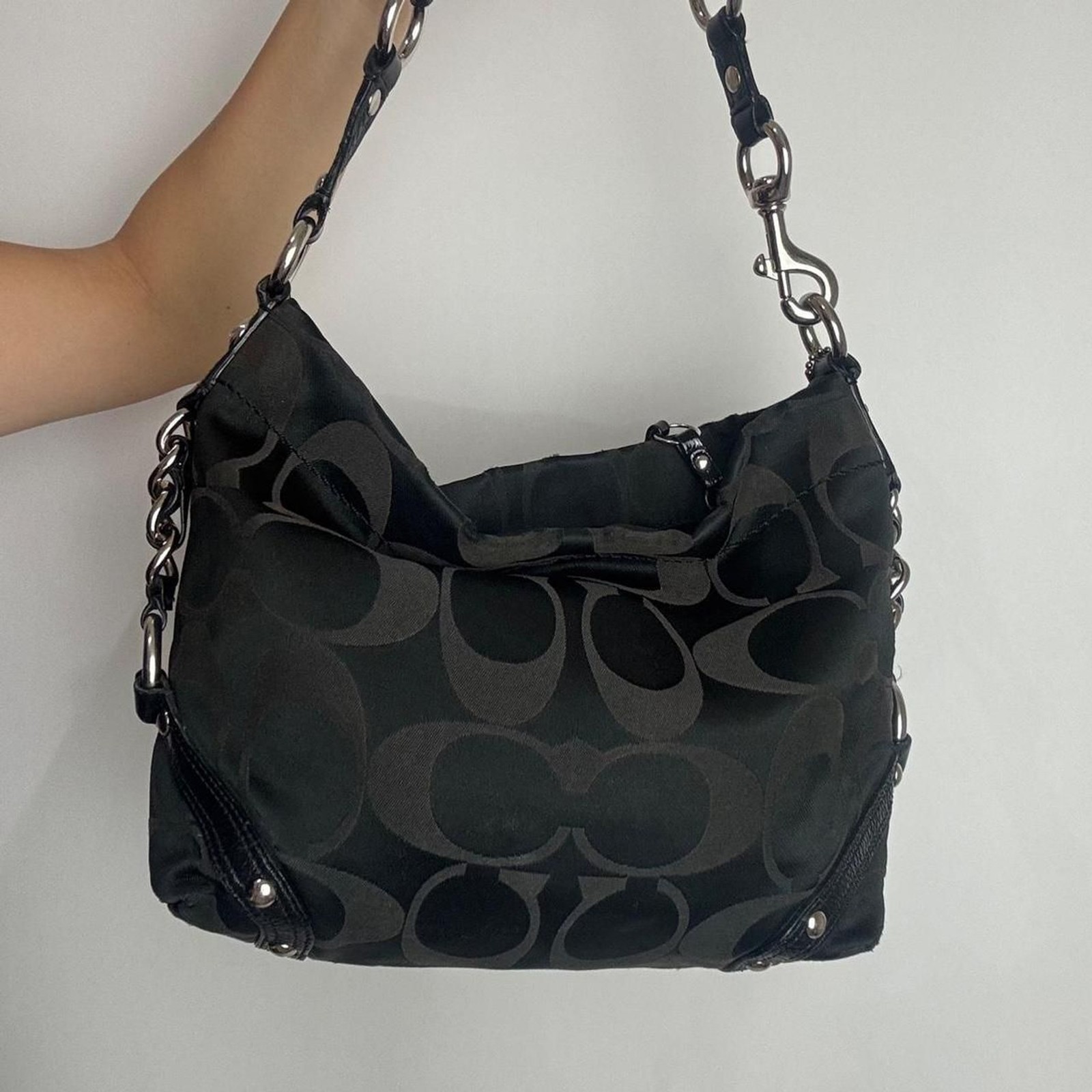 Coach Carly Vintage Y2K Black Jacquard Signature C Ca… - Gem