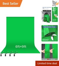 Green Screen Backdrop 6x9 ft Fabric Kit for Photography Video Streaming