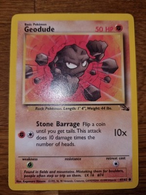 Pokémonkarte Kleinstein 47/62 Fossil Original 