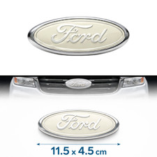 Ford White Oval Emblem 4.5front Grille Tailgate Badge Logo 11.5x4.5cm