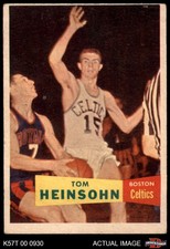 1957 Topps #19 Tom Heinsohn Celtics RC HOF Holy Cross 2 - GOOD