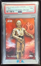 2025 Topps Chrome Star Wars C-3PO Aurebesh Variation Rebel Orange Refractor /25