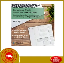 15 Generation Pedigree Chart | 10 Pack | Blank Genealogy Forms for Family His...