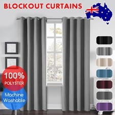 2X Blockout Curtains Blackout Window Curtains Fabric Pair Eyelet for Bedroom AU